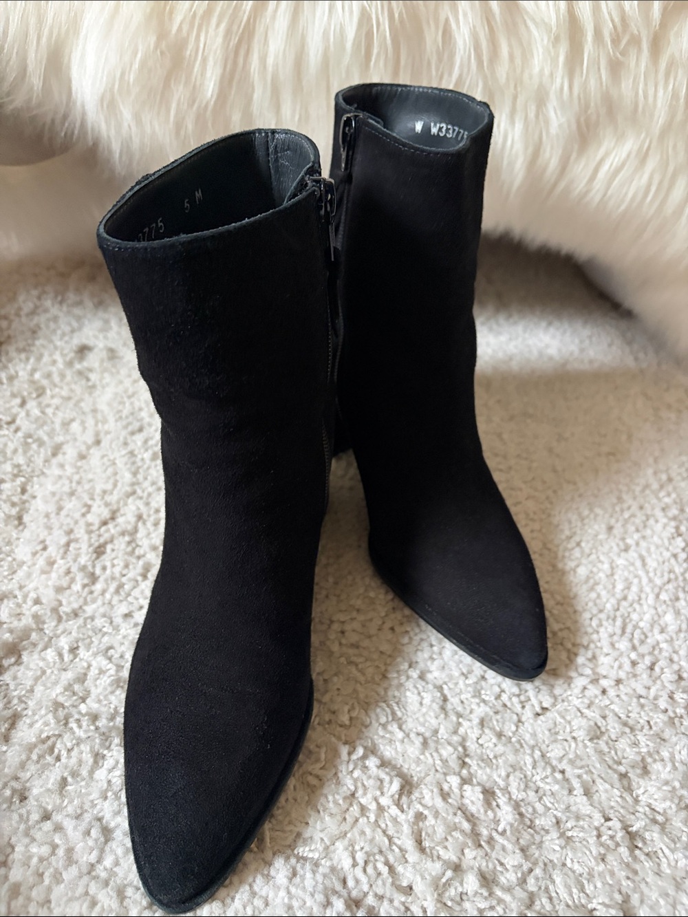 Women's Stuart Weitzman Notazzie Black Suede Boots - Like New SIZE 5